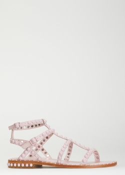 Розовые сандалии ASH Precious с декором в тон, фото